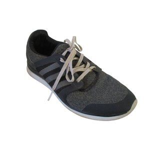 Adidas Charcoal Gray Fabric Athletic Sneakers with Black Leather Trim
